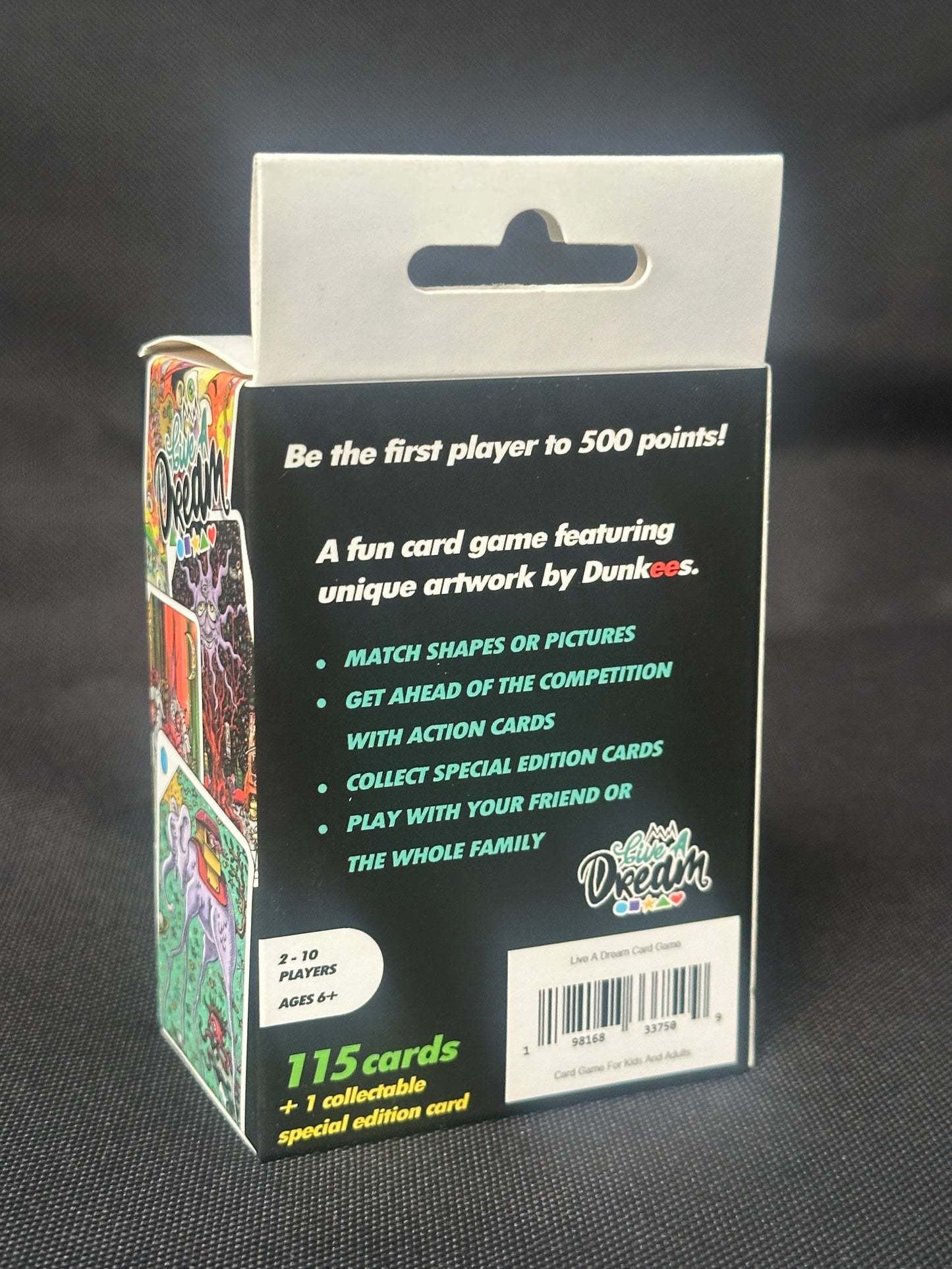 Live A Dream Card Game – Vibrant Art Deck by Dunkees | Family & Party Game for Ages 6+ | 2–10 Players | Includes Special Edition Collectible Card
