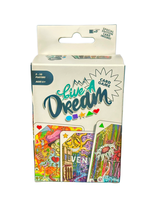 Live A Dream Card Game – Vibrant Art Deck by Dunkees | Family & Party Game for Ages 6+ | 2–10 Players | Includes Special Edition Collectible Card
